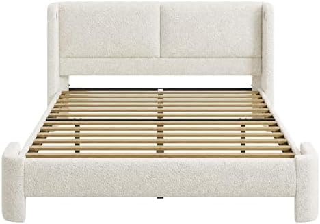 likimio full bed frame with usb ports &, front angle view