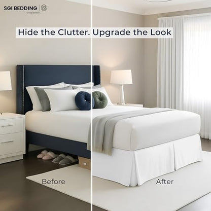 sgi bedding 12 inch drop bed skirt queen showing dimensions