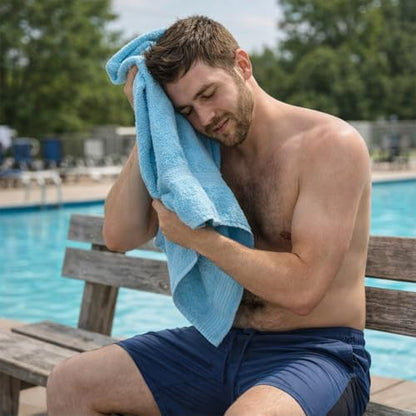 zuperia 6-pack bath towels - 30" x 60", front angle view