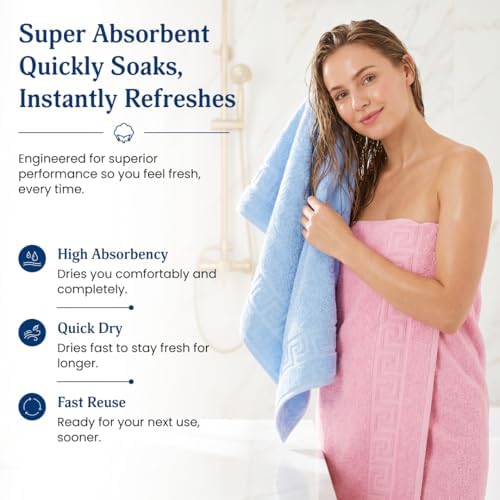 100% cotton bath towels,4 pack,30" x 60" inches, side view