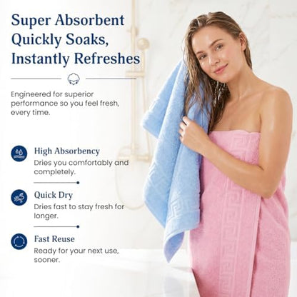 100% cotton bath towels,4 pack,30" x 60" inches, side view