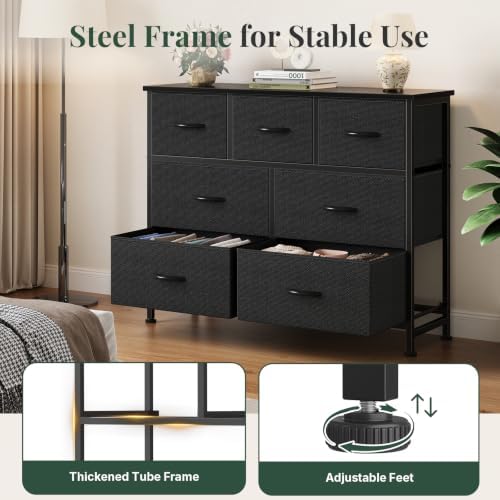 fabric dresser for bedroom with 7 drawers, chest, package contents