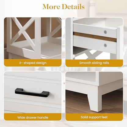 royalcraft 30" tall nightstand, modern painted bedside table, view 9