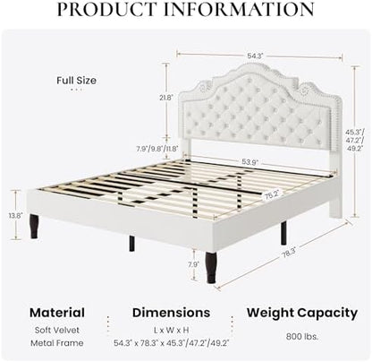 sha cerlin full size bed frame with adjustable shown in use