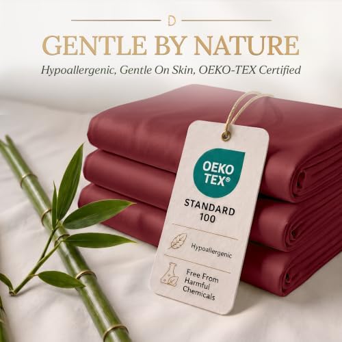 decolure 100% viscose derived from bamboo sheets queen on a desk or shelf