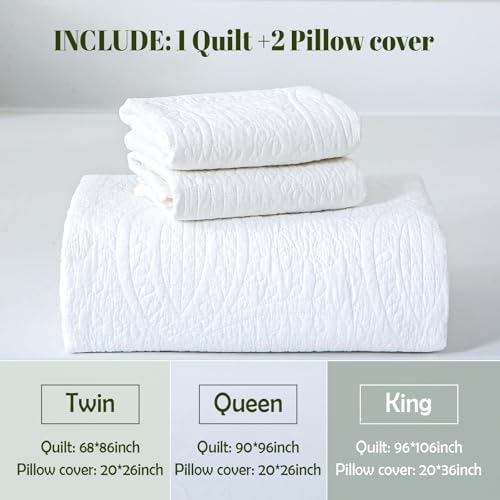 white 100% cotton queen size quilt bedding set, view 9