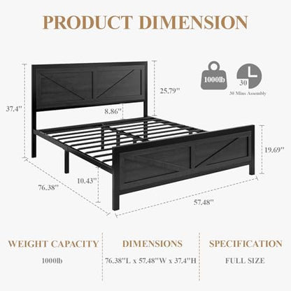 dogibixo full size bed frame with led lights shown in use