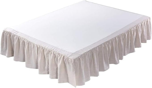 Meadow Park Washed French Linen Bed Skirt, Dust Ruffle, Cal King Size 72" W x by meadowpark