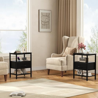 dumos night stand set 2 with charging station, main product view