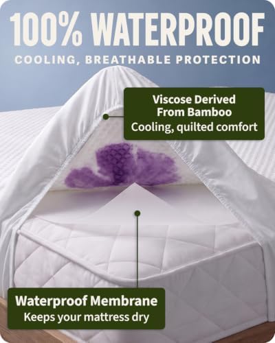 saferest waterproof queen size mattress protector shown in use