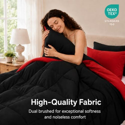 anluoer full size comforter sets 7 pieces, bed, close-up detail