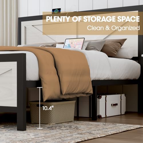 rustic bed frame full size with barn door, package contents