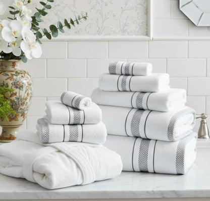 bath towels set for bathroom – luxury 6-piece, side view