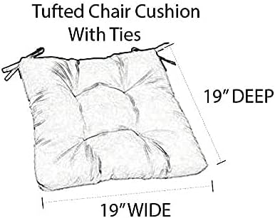 RSH DECOR: Outdoor Tufted Seat Cushions Set of 2 | 19" x 19" | All-Weather Spun - Image 3