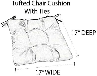 RSH DECOR: Outdoor Tufted Seat Cushions Set of 2 | 17" x 17" | All-Weather Spun - Image 3