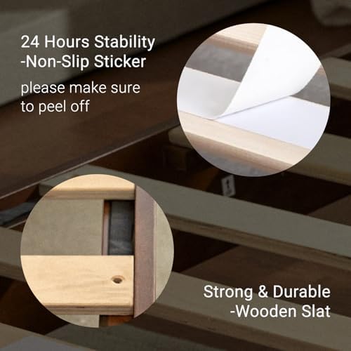 lifement queen bed frame signature wood platform, noise, package contents