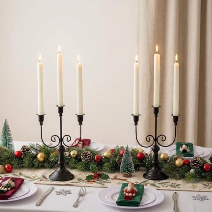 Sziqiqi Black Candelabra Candle Holder for Halloween, 3 Arms Candelabra