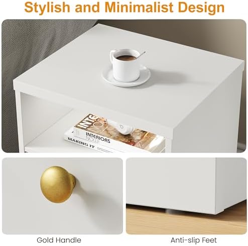 royalcraft white nightstand with storage shelf and door, package contents