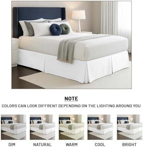 sgi bedding 12 inch drop bed skirt queen on a desk or shelf