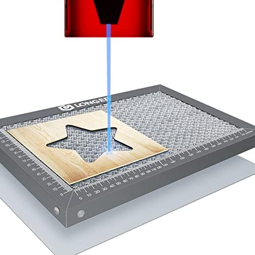 longer honeycomb laser bed, 300 x 200 mm, front angle view
