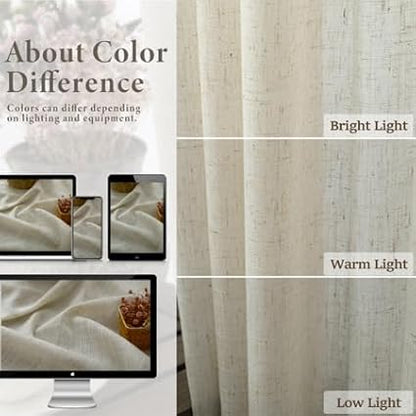 Pitalk Beige Curtains 54 Inch Length - Image 4