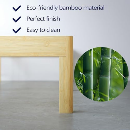 14 inch high bamboo wood heavy duty twin, side view