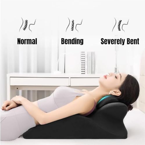 memory foam couples pillow, 27° ergonomic wedge, black, side view