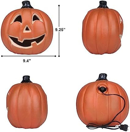 11" Jack O Lantern Halloween Pumpkin Lantern Light Up Pumpkin Decorations Lighted Pumpkin with LED Bulb Indoor/Outdoor Pumpkin Decoration
