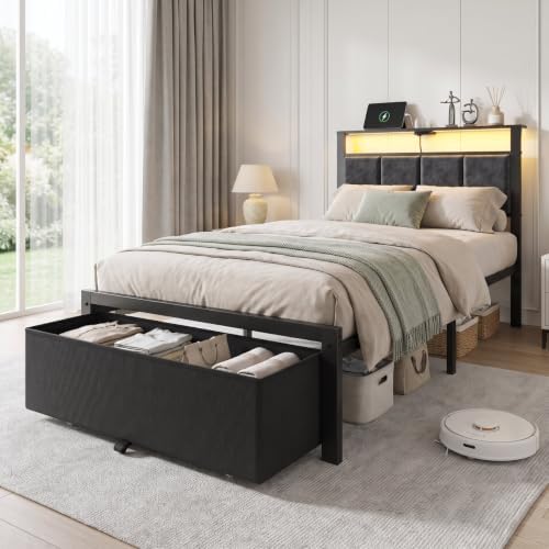 twin size bed frame with upholstered headboard and, package contents