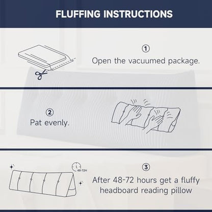 z-hom king size wedge headboard pillow with 1, front angle view