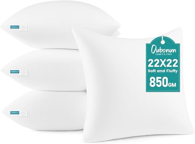 Oubonun 22 x 22 Throw Pillow Inserts by Oubonun