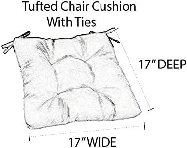 RSH DECOR: Outdoor Tufted Seat Cushions Set of 2 | 17" x 17" | All-Weather Spun - Image 3