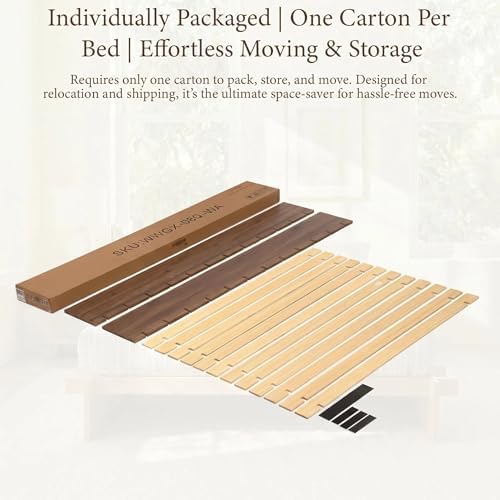 yechen king wood platform bed frame, king size, front angle view