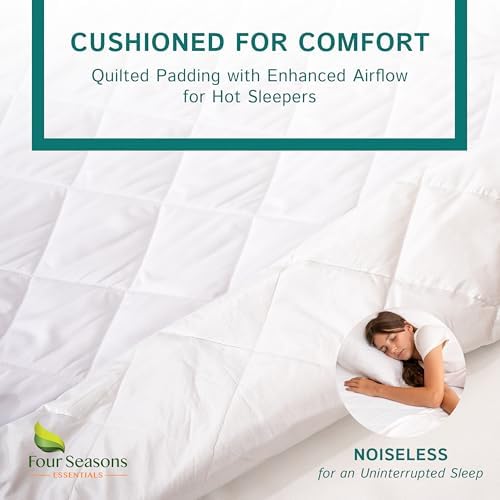 twin size quilted mattress pad - fitted waterproof, close-up detail