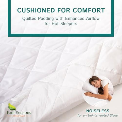 twin size quilted mattress pad - fitted waterproof, close-up detail