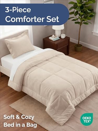 twin comforter set - wheat bedding for all shown in use