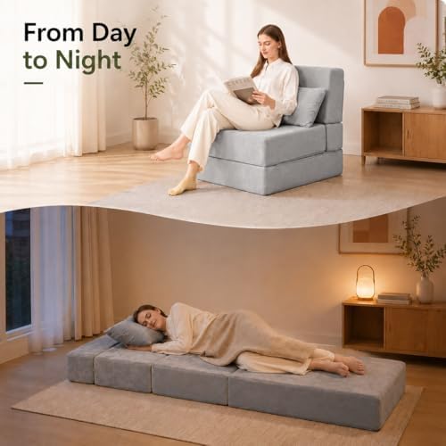 folding sofa bed, convertible sleeper chair, no assembly, package contents