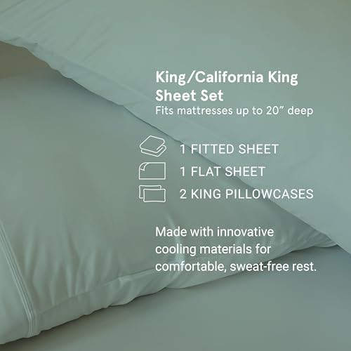 sheex original performance cooling sheets, king/cal navy showing dimensions