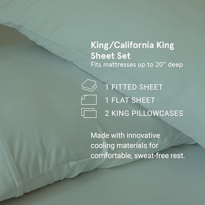 sheex original performance cooling sheets, king/cal navy showing dimensions