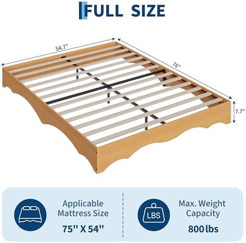garvee full wood platform bed frame, wave edge shown in use