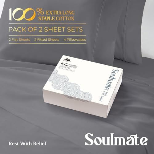 mayfair linen 100% egyptian cotton 2 pack twin, side view