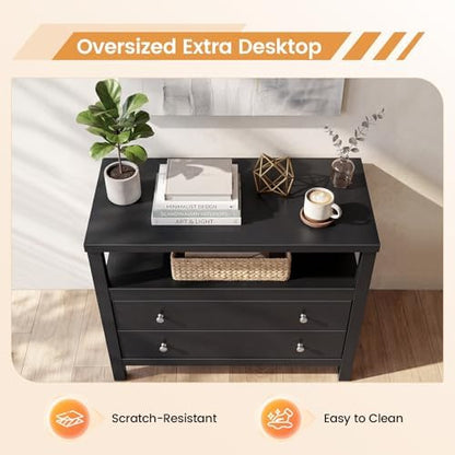 28 inch wide night stand, black nightstand with showing dimensions