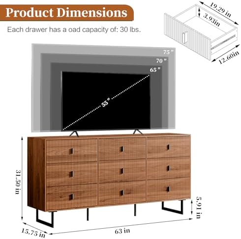 chrangmay modern chest of drawers with 9 drawers,deep shown in use