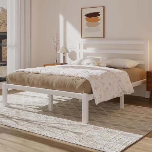 queen metal platform bed frame with headboard, stable, view 10