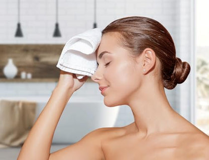 avalon towels cotton washcloths – (pack of 60) shown in use