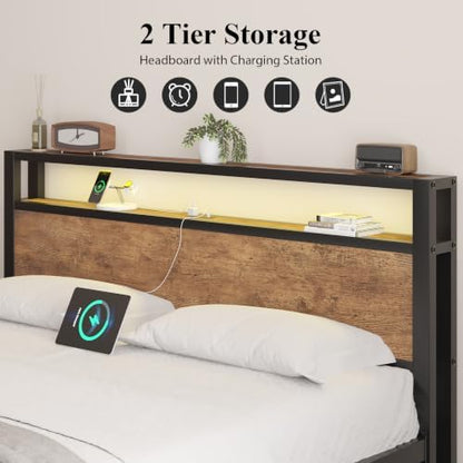 queen size bed frame with storage headboard and, package contents