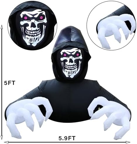 DR.DUDU 6FT Grim Reaper Halloween Inflatable Decorations Outdoor