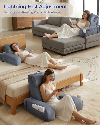 kayfia reading pillow, 30-90° stepless adjust angle &, close-up detail
