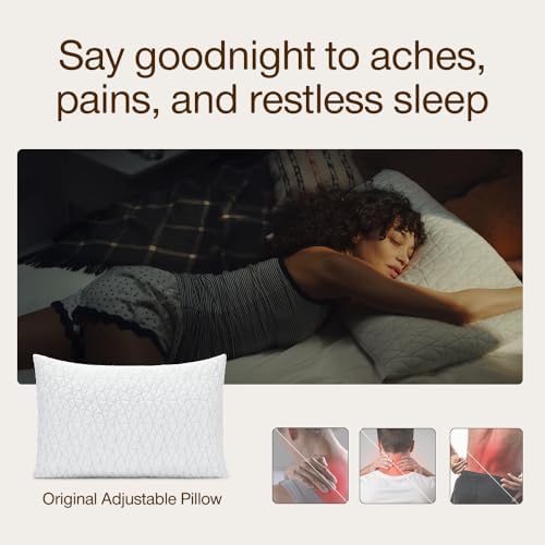 coop home goods original adjustable pillow, king size, side view