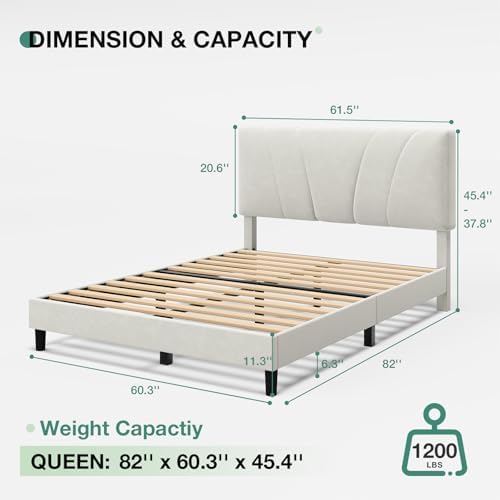 novilla queen bed frame, queen size bed frame shown in use